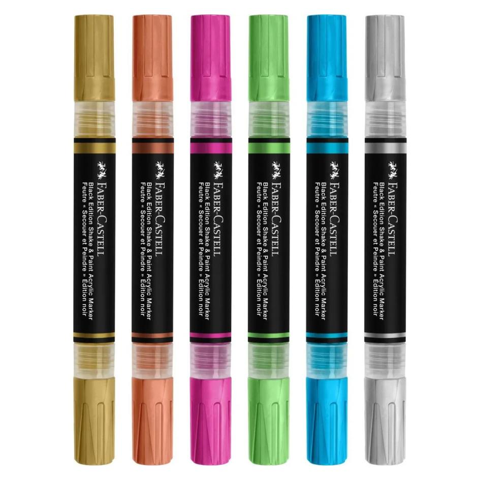 Black Edition Shake & Paint Acrylic Markers Metallic